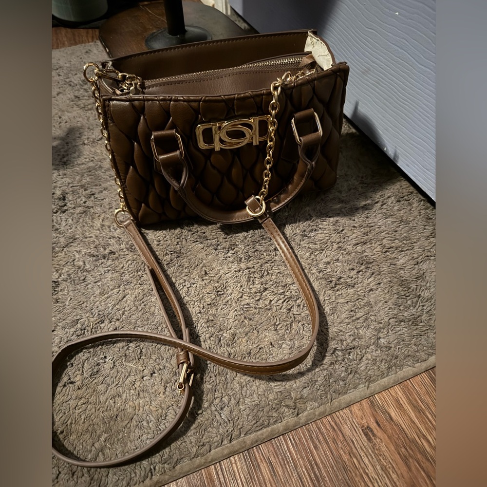 Bebe brown Satchel crossbody purse.